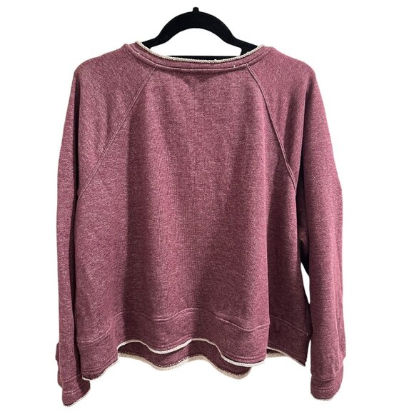 π 2/$20 πRock Republic Maroon Distressed Sweatshirt, Silver Button Accent sz X - Picture 8 of 9
